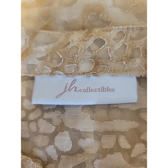 Sheer Gold Leopard Print Top Sequin Party Holiday Layering Indie Sleaze Size S - Picture 6 of 10